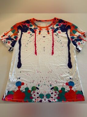 HUGE BUNDLE SALE! Color Splash Graphic Tee - Multicolor Paint Splatter LARGE